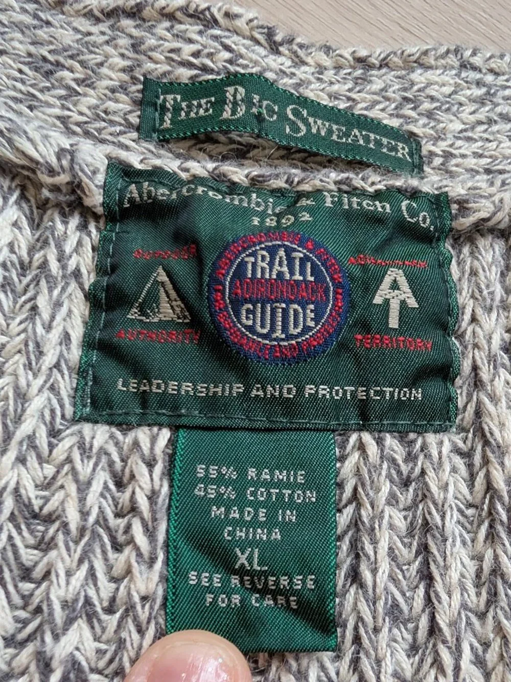 Abercrombie & Fitch Mens XL Vest The Big Sweater Adirondack Trail Guide VTG